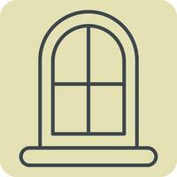 Icon Window. related to Building Material symbol. hand drawn style. simple design editable. simple illustration vector