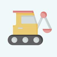 Icon Excavator. related to Building Material symbol. flat style. simple design editable. simple illustration vector