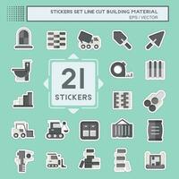 Sticker line cut Set Building Material. related to Education symbol. simple design editable. simple illustration vector