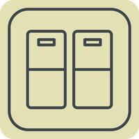 Icon Door light Switch. related to Building Material symbol. hand drawn style. simple design editable. simple illustration vector