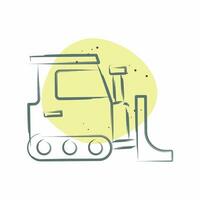 Icon Bulldozer. related to Building Material symbol. Color Spot Style. simple design editable. simple illustration vector