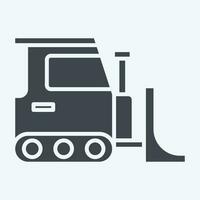 Icon Bulldozer. related to Building Material symbol. glyph style. simple design editable. simple illustration vector