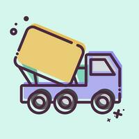 Icon Truck Mixer. related to Building Material symbol. MBE style. simple design editable. simple illustration vector