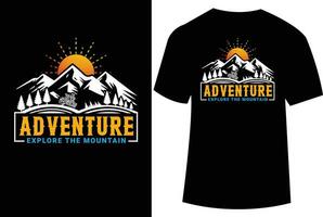 aventuras montaña t camisa diseño vector ilustración