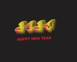 Creative colorful number 2024. A Happy New Year greetings. Colorful design. Calendar title concept. Isolated graphic. Icon or poster idea. Vector template.