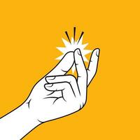 snapping fingers gesture vector. easy concept vector background.