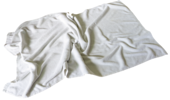 White crumpled used towel isolated with clipping path in png file format