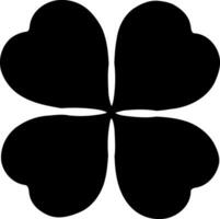 black and white four leaf clover vector