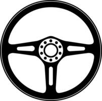 black and white classic vintage car steering wheel object vector