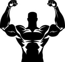 muscular bodybuilder man silhouette vector