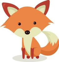 animal mammal fox orange fluffy vector