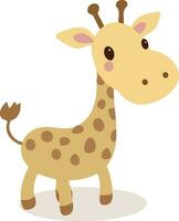 animal mammal cute yellow giraffe vector