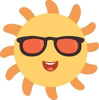 sun character wearing sunglasses vector