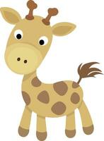 animal mammal cute yellow giraffe vector