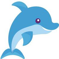 acuático animal delfín azul mullido vector