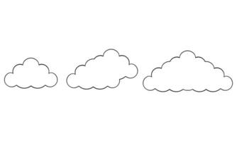 hand drawn clouds of various shapes vector