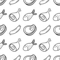 food theme hand drawn seamless pattern3 vector