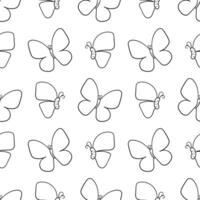 butterfly hand drawn seamless pattern vector