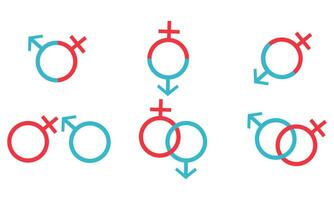 collection of male and female gene symbols illustration2 vector