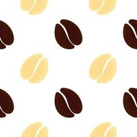 seamless pattern of brown and white coffee beans vector