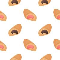 seamless pattern of chocolate and strawberries buns vector