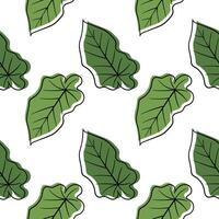 leaf hand drawn illustration seamless pattern2 vector