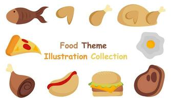 collection of food illustrations vector