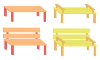 a collection of colorful garden chairs vector