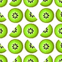 kiwi fruit seamless pattern with pixel theme vector