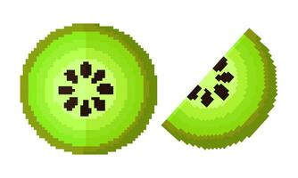 kiwi Fruta ilustración con píxel tema vector