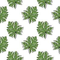 leaf hand drawn illustration seamless pattern3 vector