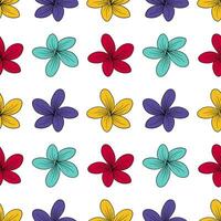 Frangipani flower hand drawn seamless pattern vector