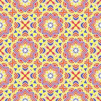 Ethnic Floral Seamless Pattern With Mandalas vector