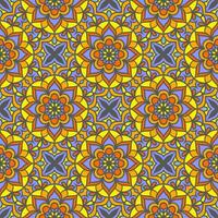 Ethnic Floral Seamless Pattern With Mandalas vector