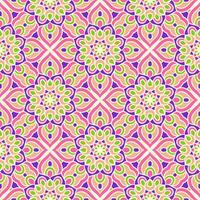 Ethnic Floral Seamless Pattern With Mandalas vector