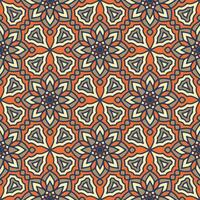 Ethnic Floral Seamless Pattern With Mandalas vector