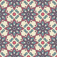 Ethnic Floral Seamless Pattern With Mandalas vector