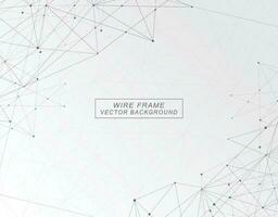 Abstract technology geometric wire frame background. vector