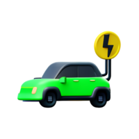 eléctrico coche cargando estación 3d energía icono png