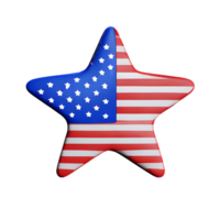 Amerikaans vlag 3d icoon illustratie png