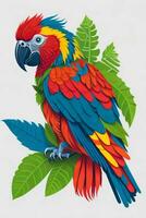 A detailed illustration of a Parrot for a t-shirt design, wallpaper and fashion design photo