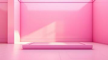 Pink Podium in a Pink Room A Minimalist and Modern Background for Product Display AI Generative photo