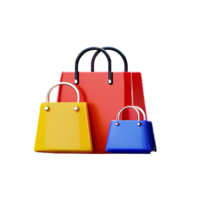 ecommerce icon luxury shopping bags 3d illustration png