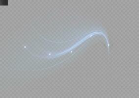 Glowing shiny lines effect vector. Luminous white lines of speed. Light glowing effect. Light trail wave, fire path trace line and incandescence curve twirl. vector