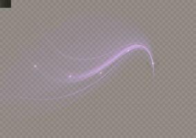 Glowing shiny lines effect vector. Luminous white lines of speed. Light glowing effect. Light trail wave, fire path trace line and incandescence curve twirl. vector