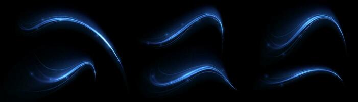 Glowing shiny lines effect vector. Luminous white lines of speed. Light glowing effect. Light trail wave, fire path trace line and incandescence curve twirl. vector