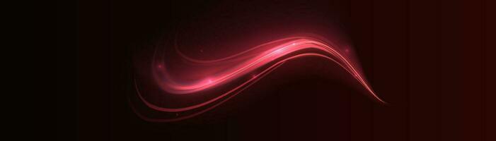 Glowing shiny lines effect vector. Luminous white lines of speed. Light glowing effect. Light trail wave, fire path trace line and incandescence curve twirl. vector