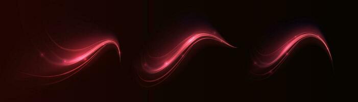 Glowing shiny lines effect vector. Luminous white lines of speed. Light glowing effect. Light trail wave, fire path trace line and incandescence curve twirl. vector