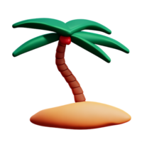 beach palm tree 3d travel and holiday illustration png