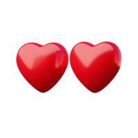 valentines day 3d stereo love red hearts png